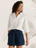 Linen Plaid Oversized Fit Pocket Shirt