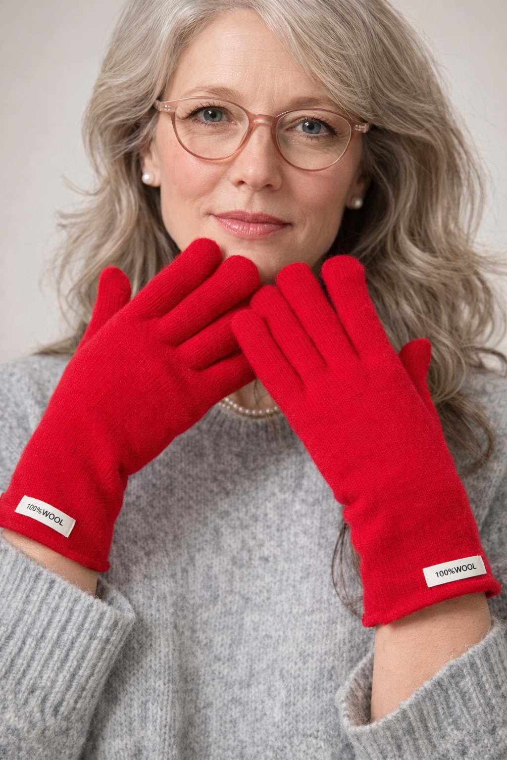 100% Wool Knit Gloves