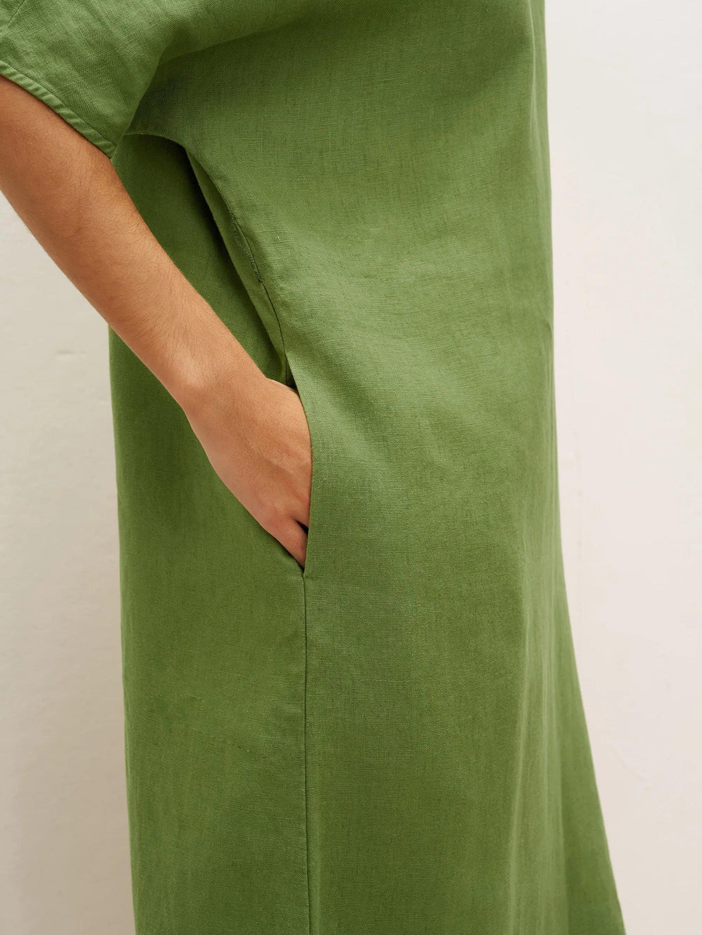 100% Linen Oversized O-Line Belted Midi Dress LORETTA—Multi-Way Wear