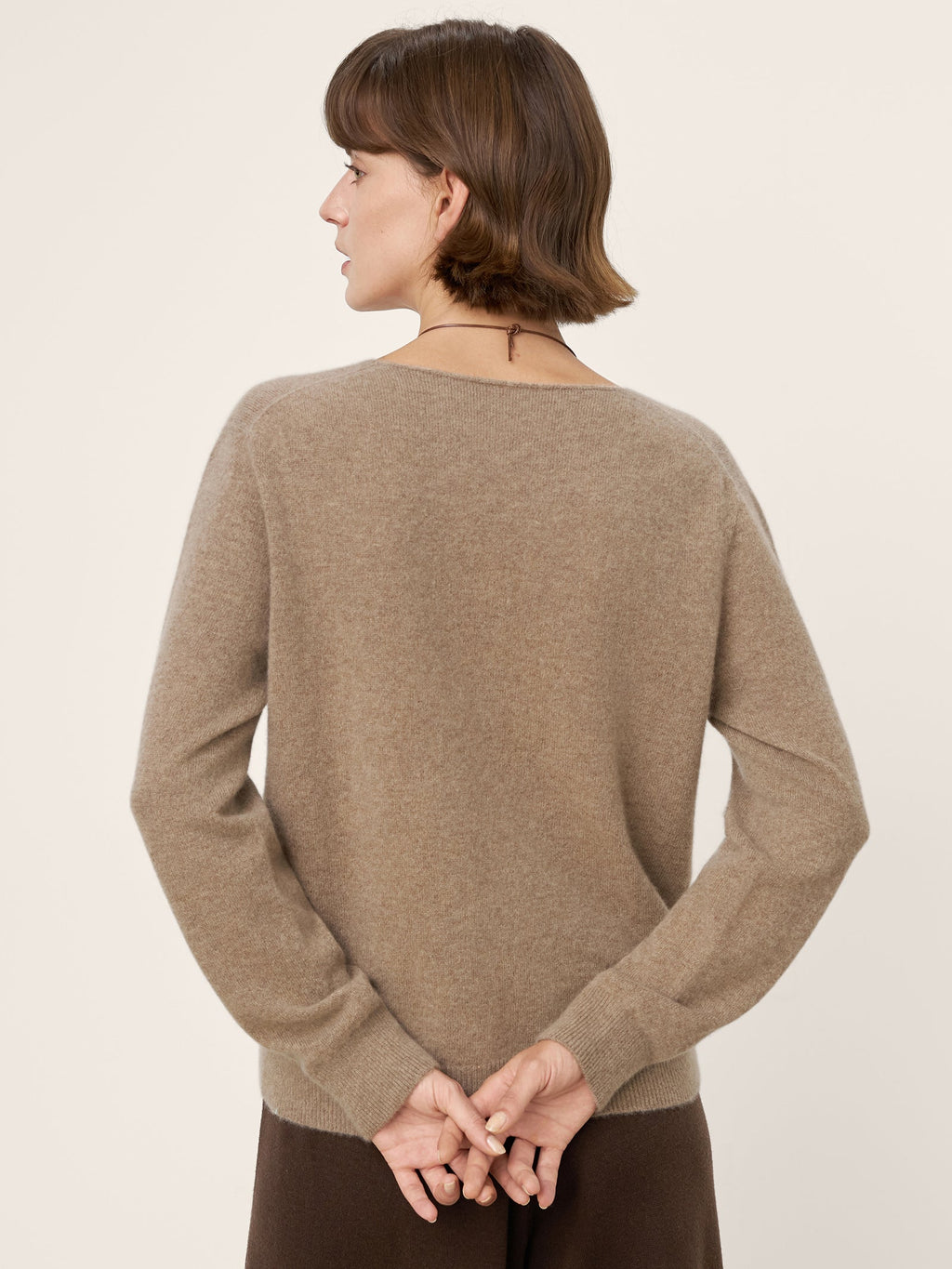 100% Mongolian Cashmere V-Neck Pullover Sweater PIPER