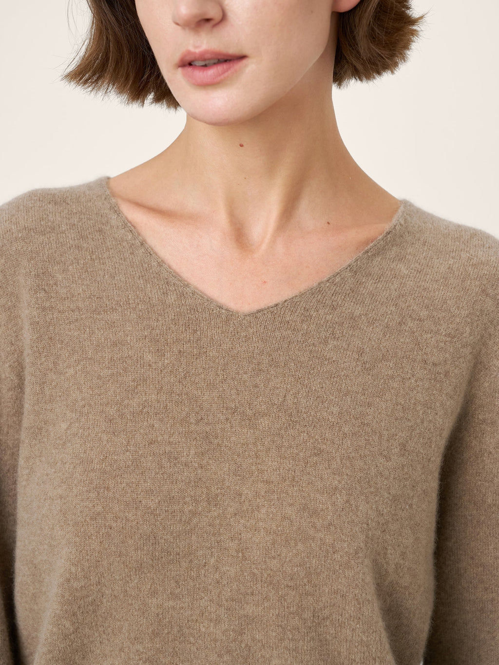 100% Mongolian Cashmere V-Neck Pullover Sweater PIPER