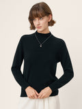 100% Mongolian Cashmere Seamless Wide Ribbed Edge Sweater MONA