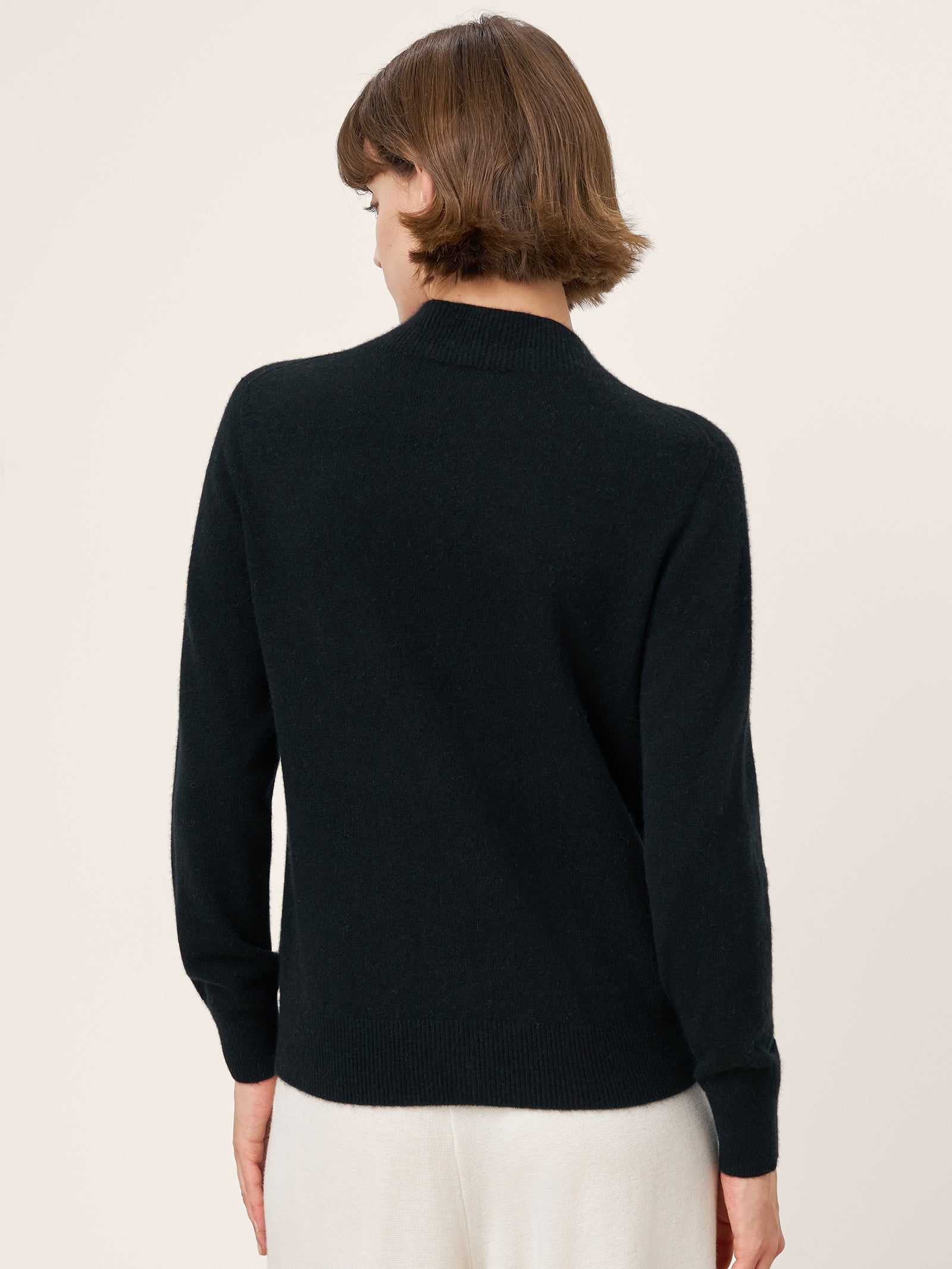 100% Mongolian Cashmere Seamless Wide Ribbed Edge Sweater MONA