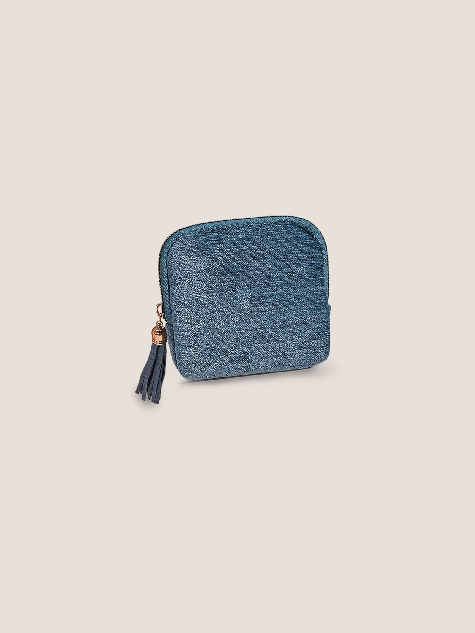 Velvet Fringed Zipper Jewelry Storage Bag