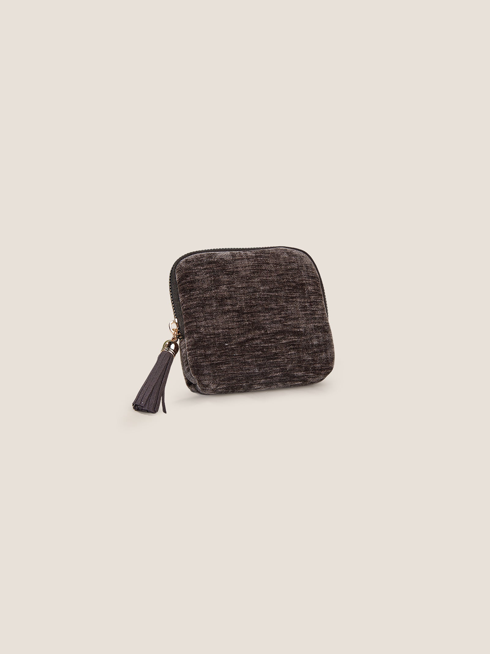 Velvet Fringed Zipper Jewelry Storage Bag