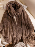 100% Cashmere Printed Hand-Knit Shawl Scarf