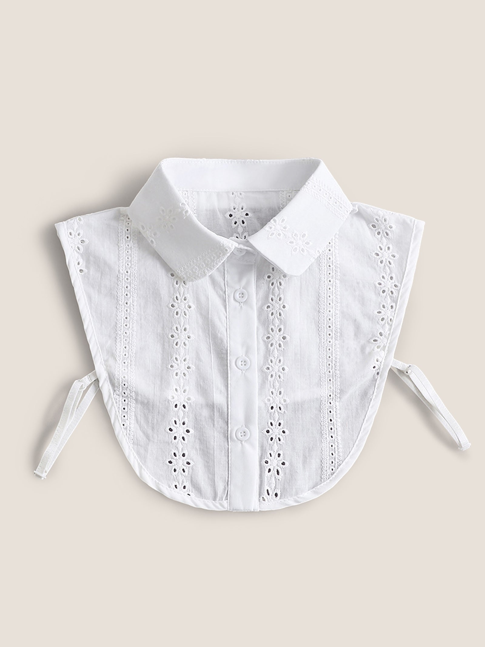 Cotton-Linen Textured Openwork Decorative Collar