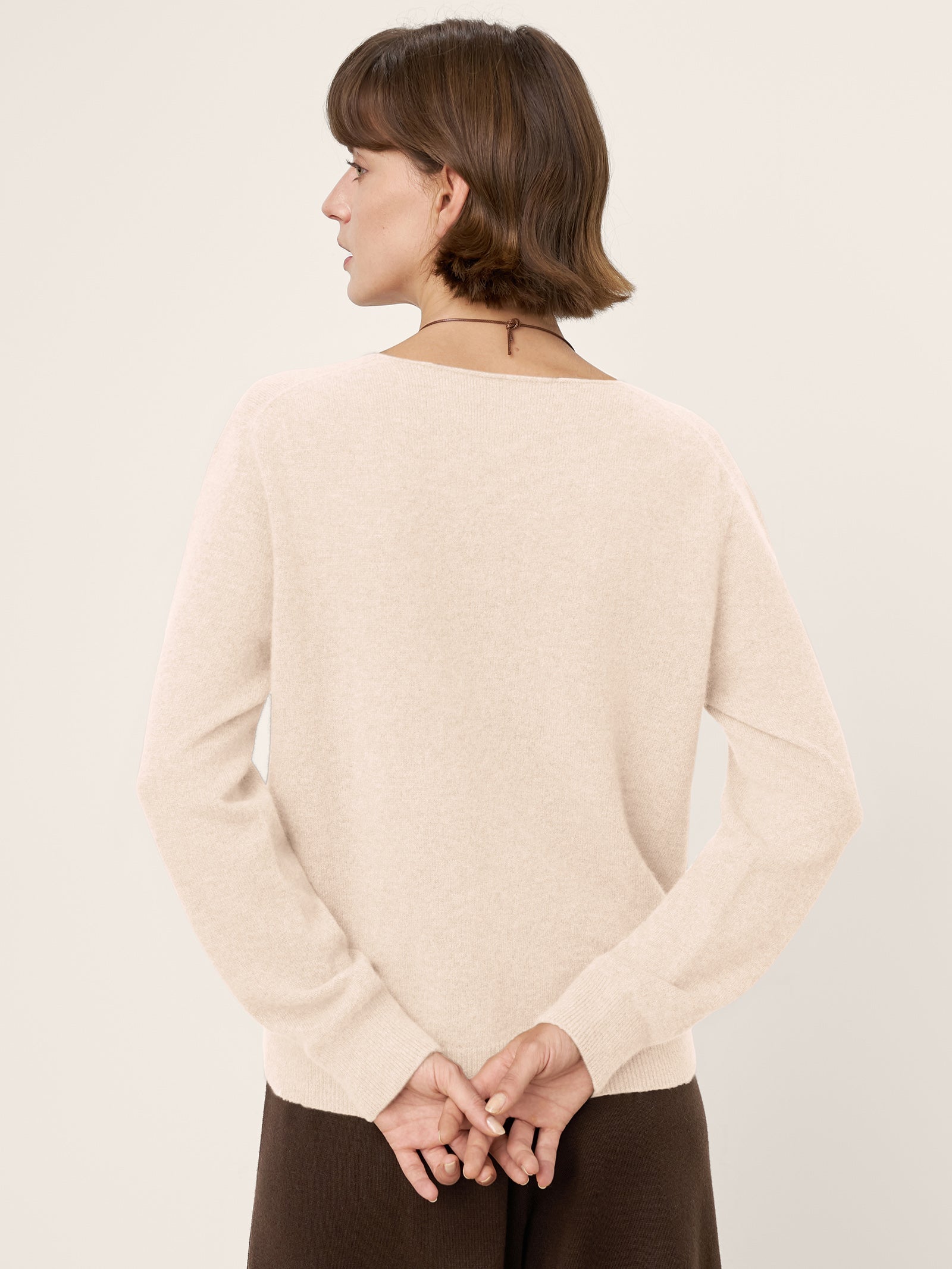 100% Mongolian Cashmere V-Neck Pullover Sweater PIPER
