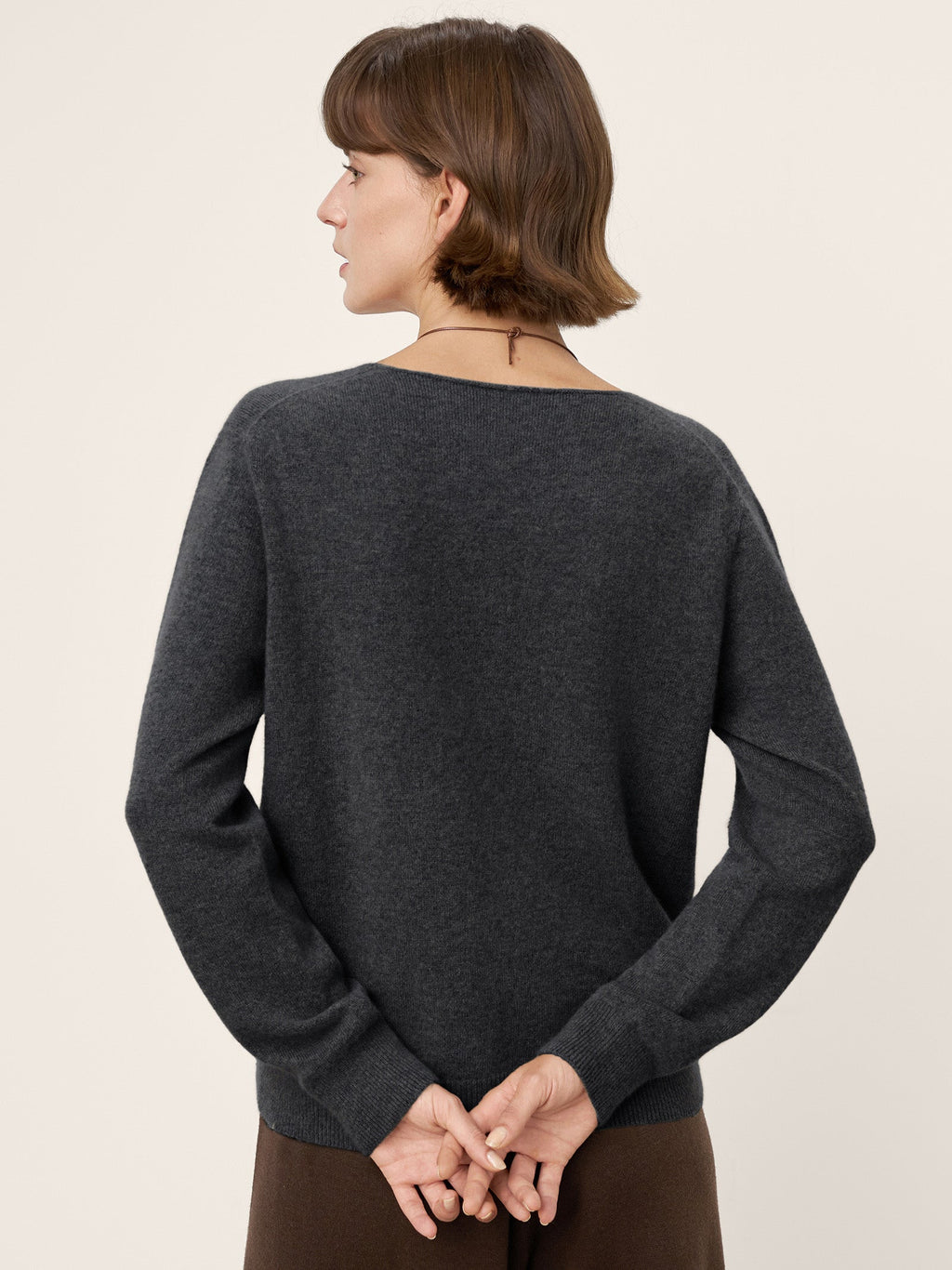 100% Mongolian Cashmere V-Neck Pullover Sweater PIPER