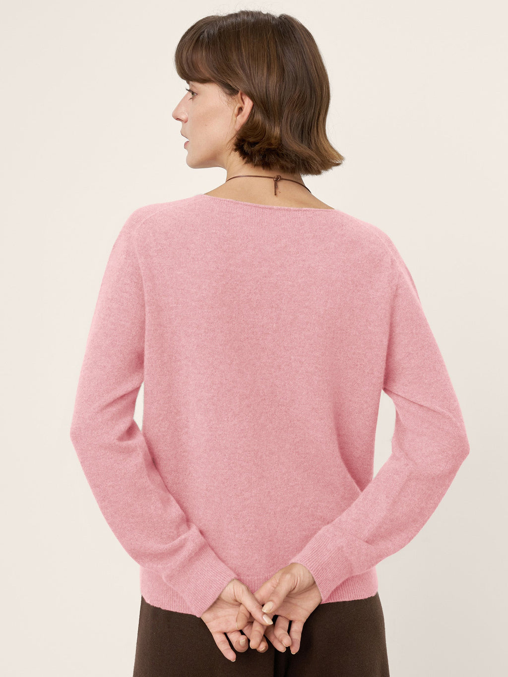 100% Mongolian Cashmere V-Neck Pullover Sweater PIPER
