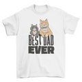 Happy father and son cats t-shirt