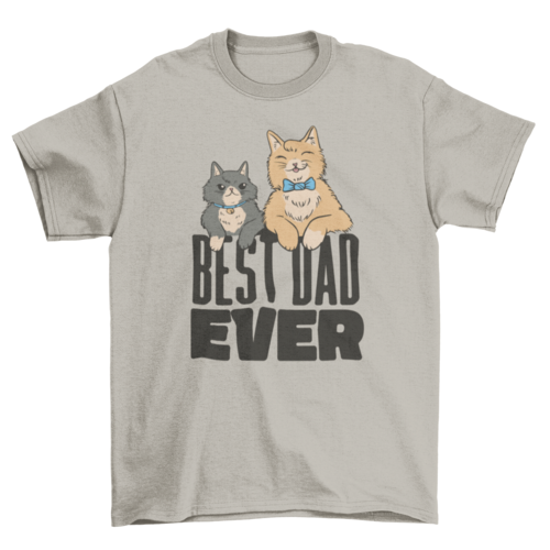 Happy father and son cats t-shirt