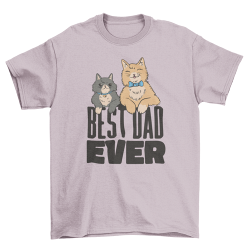 Happy father and son cats t-shirt