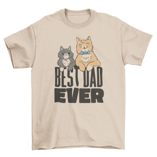 Happy father and son cats t-shirt