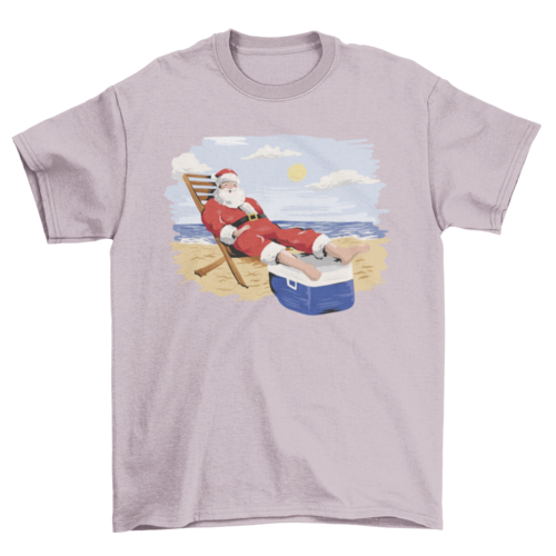 Santa claus on the beach t-shirt