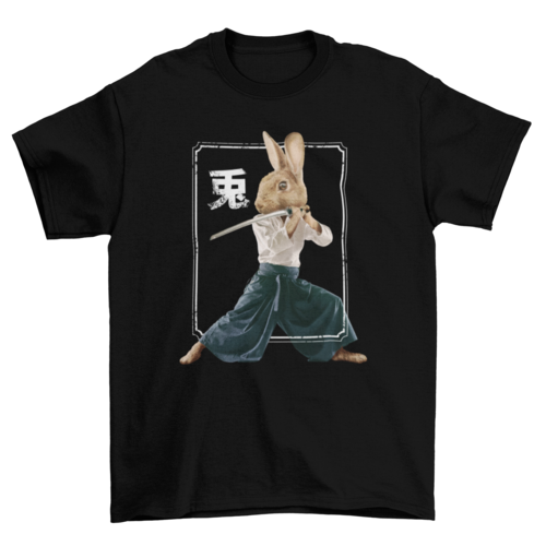 Japanese rabbit ninja psd t-shirt