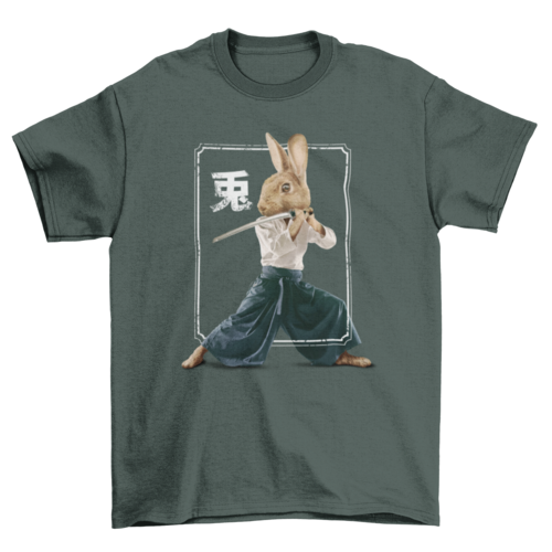 Japanese rabbit ninja psd t-shirt