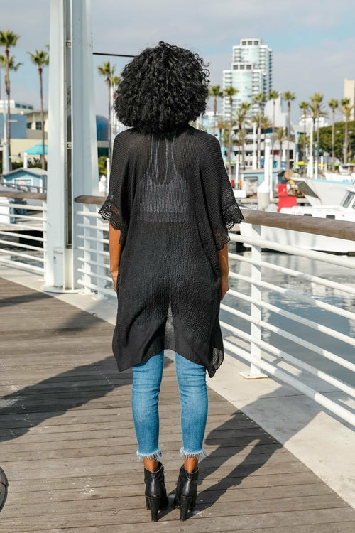 Sunshine Lace Trim Kimono